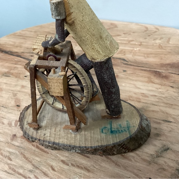 Vintage - Wood Carving signed by Otoniel - Est. @ 40 to 50 years old - Rare - Picture 3 of 12